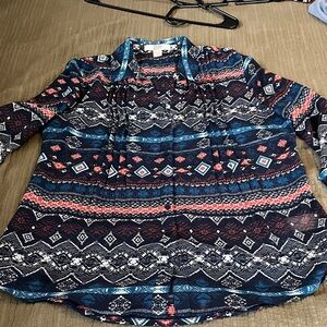 Vintage America Multicolor Patterned Blouse